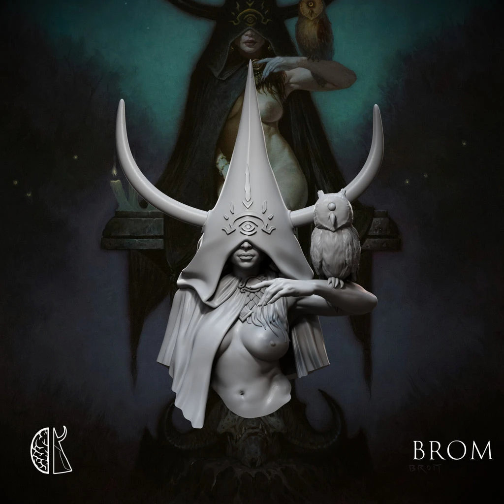 Brom: Witchhorn III Academic Bust