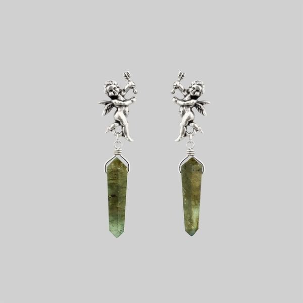 ELYSIUM. Cherub Earrings - Silver & Labradorite – REGALROSE