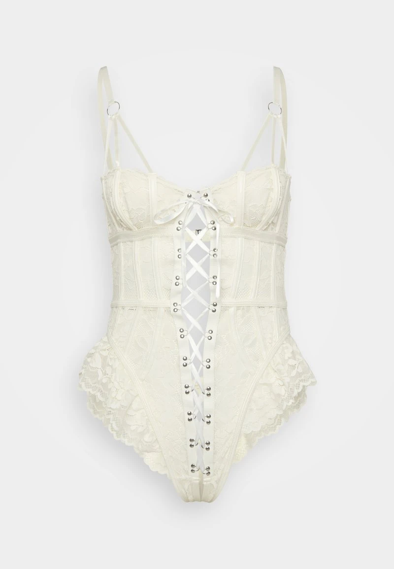 BOUDOIR TEASE CROTCHLESS TEDDY - Body - ivory