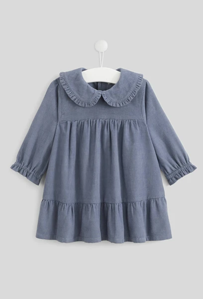 Robe manches longues unie à col