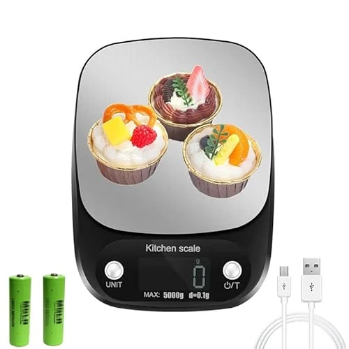 HIBISAWS Balance De Cuisine Numériques, Balances Numériques Professionnelles 5 kg Mesure Précise Jusqu'à 0.1g,cuillere doseuse pèse aliment cuisine