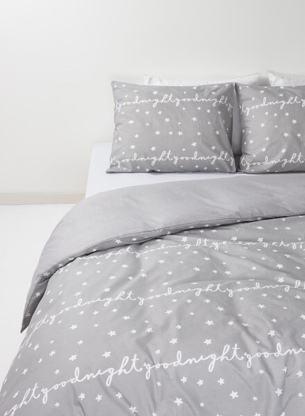 housse de couette - coton doux - gris