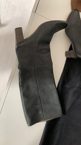 Bottes cuir noir Maison Margiela