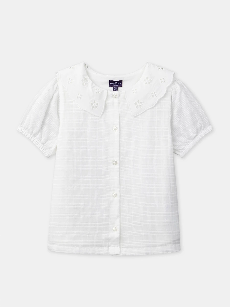 Chemisier écru à col claudine Fille