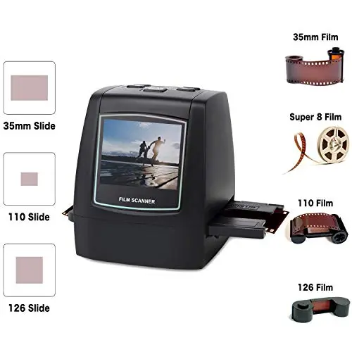DIGITNOW! Scanner de pellicules et de Diapositives, Portable, Haute résolution avec 22 mégapixels, pour pellicules Super 8, Diapositives et négatifs, convertisseur numérique de pellicules 110 et 126