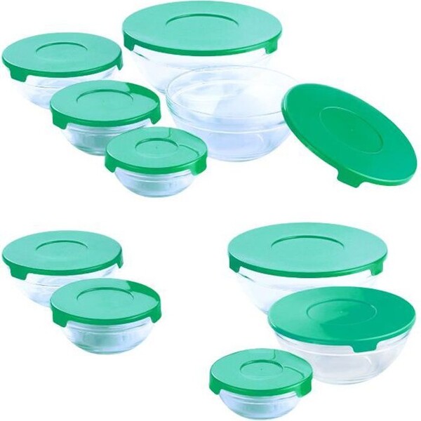 20pcs. Set Tupperware en verre couvercle vert conteneur pour aliments boites avec couvercle en couleur - pour micro-onde