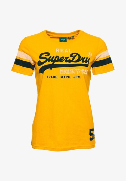 Superdry VINTAGE LOGO VARSITY - T-shirt imprimé - upstate gold/jaune - ZALANDO.BE