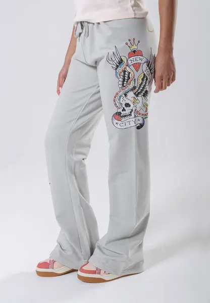 Womens New York City Flared Trousers - Grey