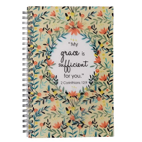 Christian Art Gifts | My Grace Is Sufficient Inspirational Notebook with Scripture