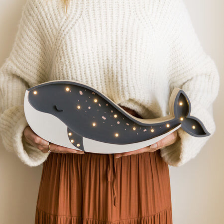 Lampe Baleine en Bois - Bleue