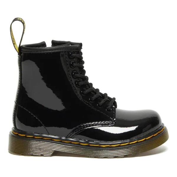 Dr Martens - Boots à Lacets 1460 Cuir Verni - Noir | Smallable