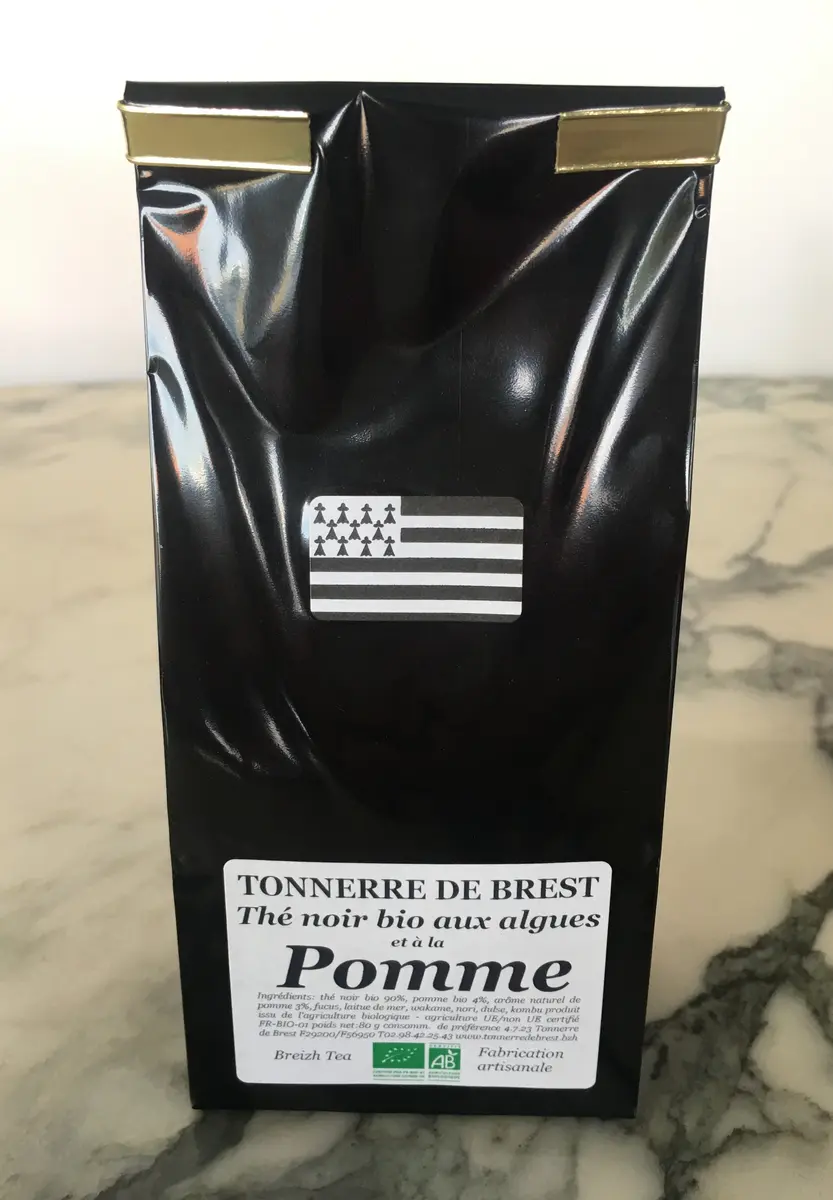 Thé noir bio aux algues parfumé à la pomme 80 g