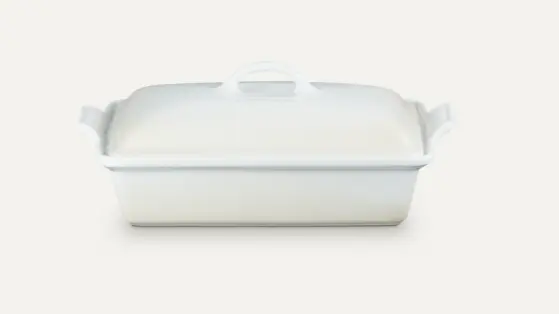 Plat rectangulaire Héritage  en céramique avec couvercle