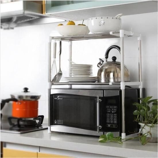 Etagères de cuisine Meuble rangement  Porte-Épices, Étagère d’Épices, Etagère de Stockage métal-étagère micro ondes