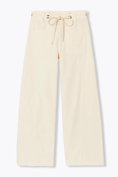 Pantalon large à oeillets