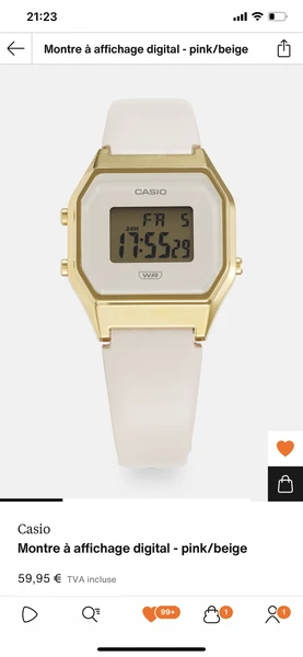 Montre Casio à affichage digital pink/ beige