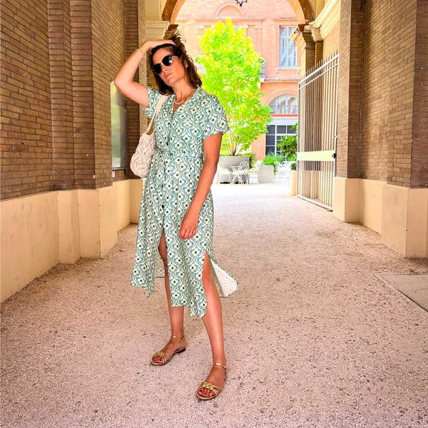 Patron de couture robe longue Dolce | Pretty Mercerie