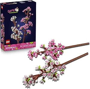 LEGO Botanicals Les Fleurs de Cerisier - Jouet de Construction de Fleurs Artificielles - Décoration Florale pour la Maison ou Le Bureau - Cadeau sur la Nature pour Fille dès 8 Ans & Ado 40725