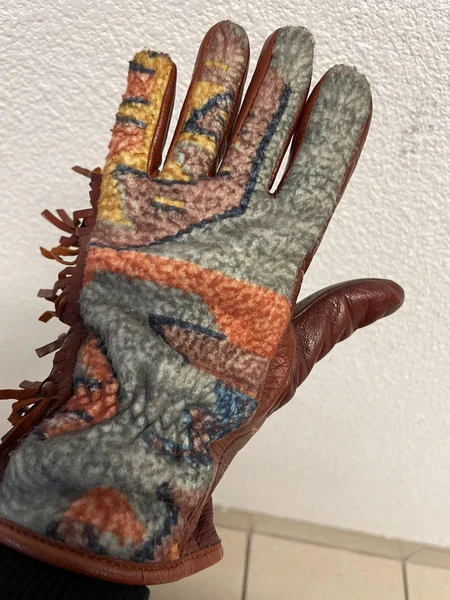 Gants cuir femme à frange