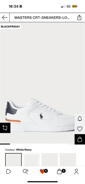 POLO RALPH LAUREN MASTERS CRT-SNEAKERS-LOW TOP LACE - BASKETS BASSES - WHITE/ NAVY