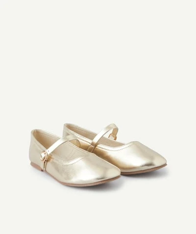 Ballerines fille couleur dorée avec bride