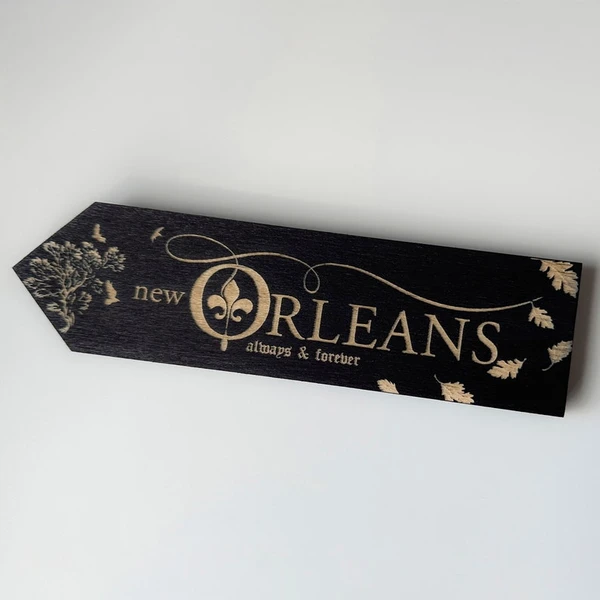 Mikaelson Vampires Arrow, Grand panneau de direction individuel en bois, Panneau de décoration