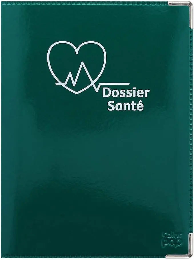 Color pop® Etui santé (Vert feuille) - Fabrication française - Ordonnances/Carte vitale/Carte mutuelle/Feuilles maladie - 15,8 x 11,7 x 0,4 cm