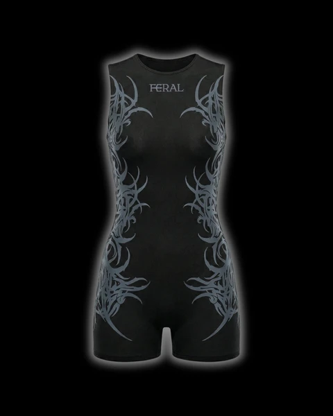 SIGILISM BACKLESS ROMPER ONE PIECE BLACK | FERAL