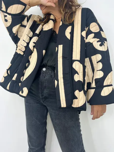 Veste coton molletonnée imprimée - Pia