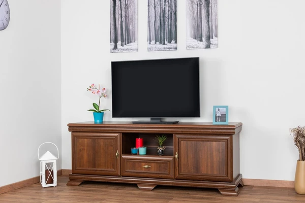 Salon ► (158x46x59 cm) Meuble TV Sentis 07, Marron foncé