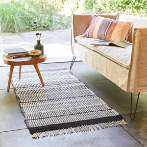 Tapis rectangulaire noir & blanc