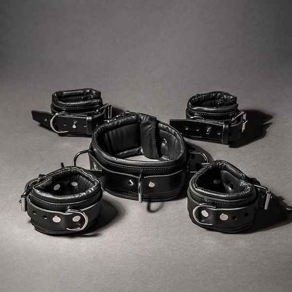 5 Piece Padded Leather Restraint Set