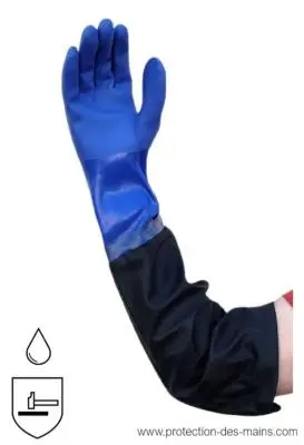 Gants 60cm Nitrile Etanche - Maprotec BPS136 | PDM.com