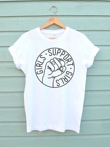 Les filles soutiennent les filles, T-Shirt féministe en quatre couleurs, navires en deux jours