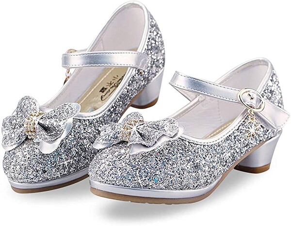 Filles Chaussures Princesse Glitter Shinning Enfants Mary Jane Chaussure Bowknot Talons Bas Petites Filles Chaussures De Danse Habiller Cérémonie De Mariage : Amazon.fr: Chaussures et Sacs