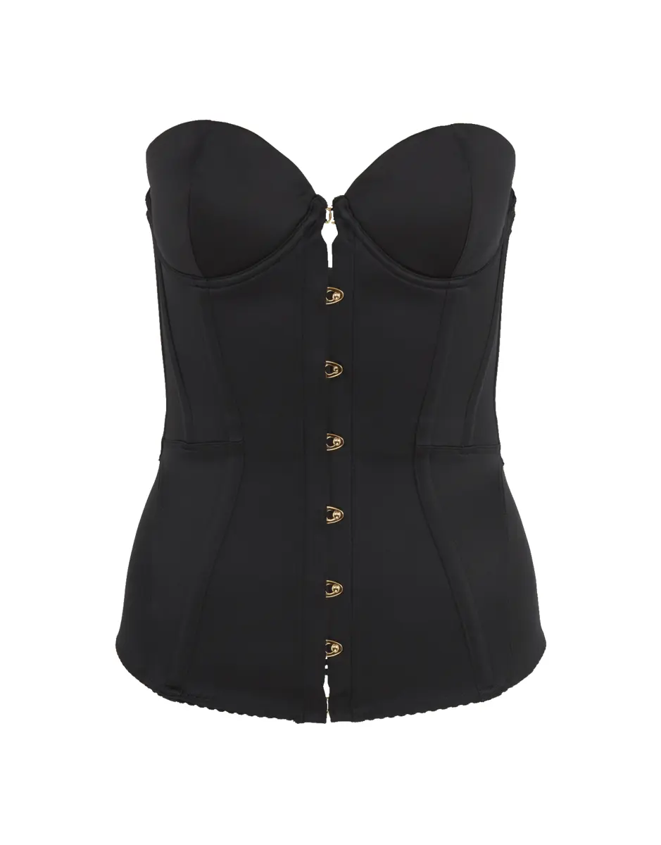 Mercy Satin Corset in Black | Agent Provocateur All Lingerie