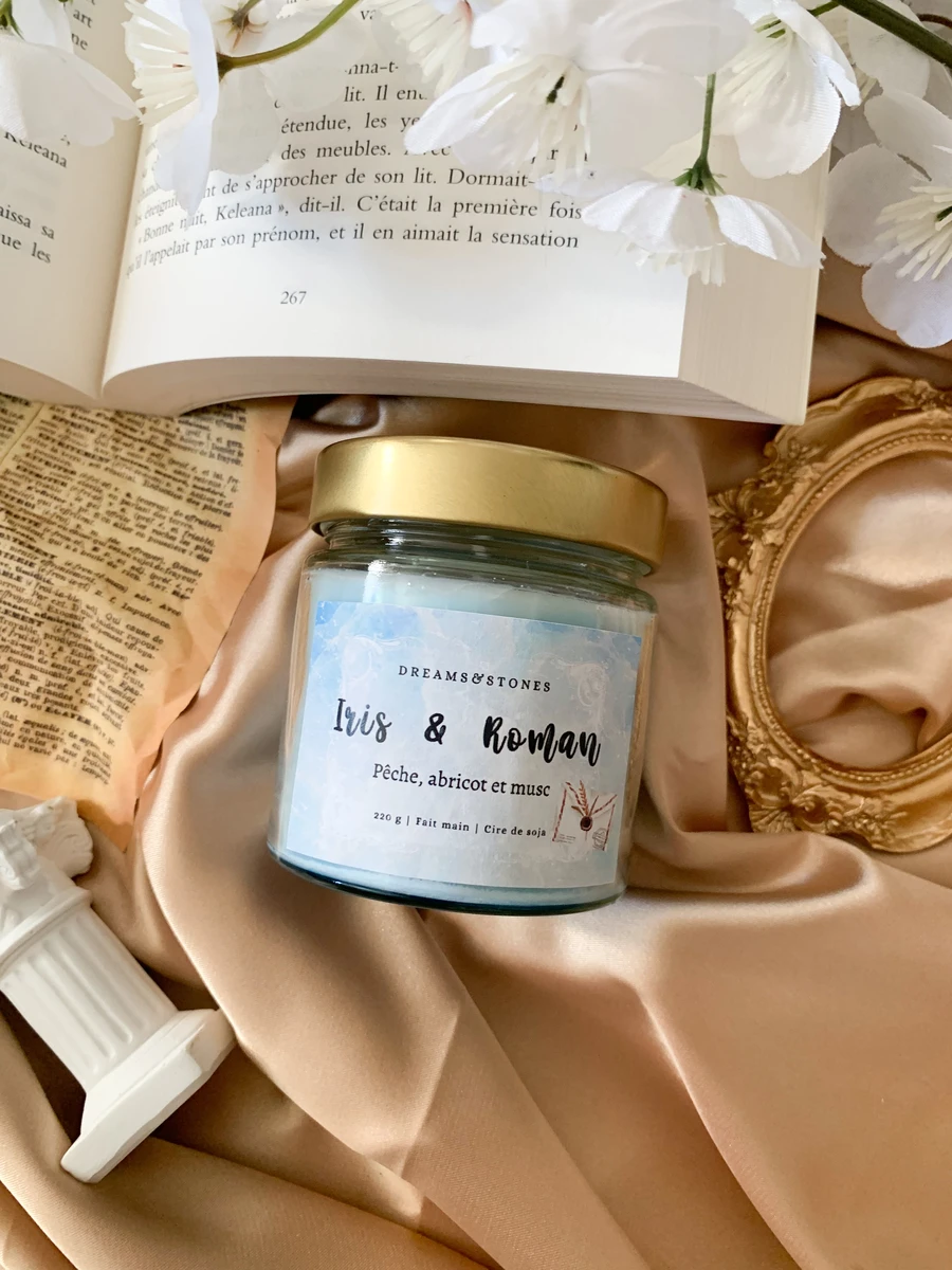Bougie littéraire - Iris et Roman