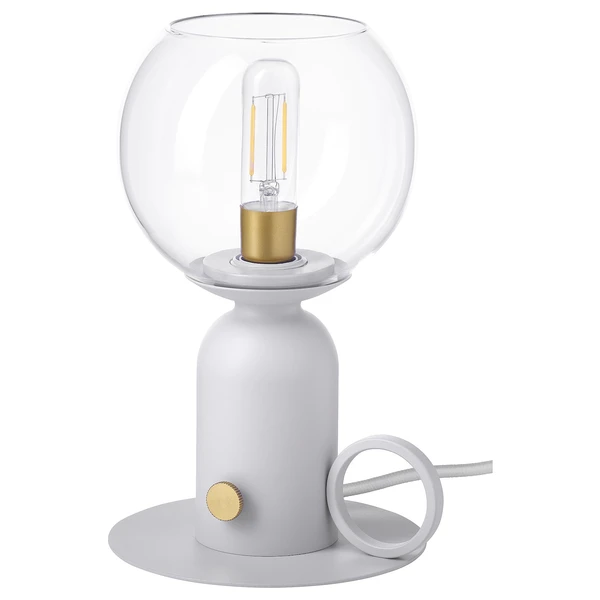 ÅSKMULLER Lampe de table - intensité lumineuse réglable gris clair 24 cm