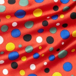 Tissu satin carnaval à pois