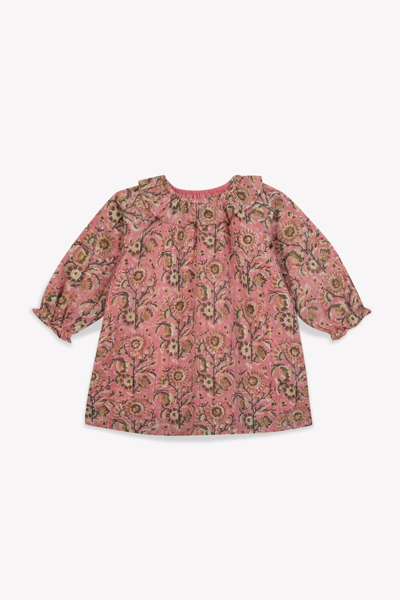 Dress - Damour Pink Baby Lurex cotton sail