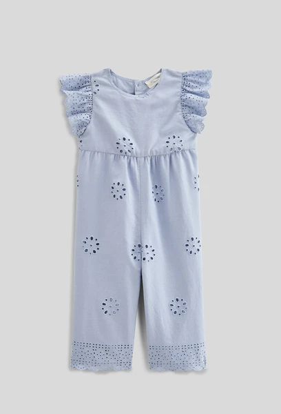 Combinaison longue unie en broderie anglaise en coton BIO GOTS - collection Cérémonie