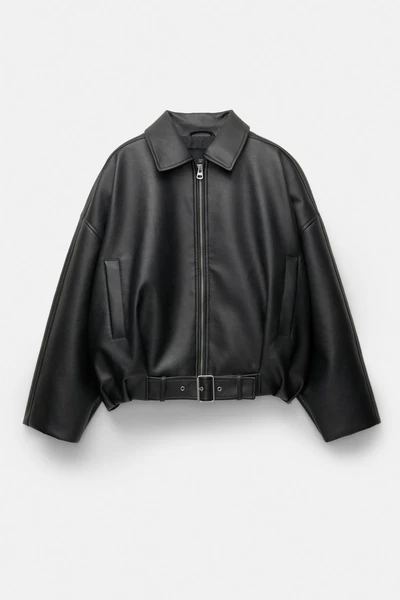 Blouson bomber en similicuir