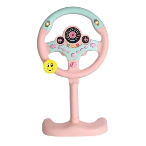 Fellflying Volant Simulé pour Enfant, Contrôleur De Conduite Simulé, Jouet De Volant De Simulation D'éducation Précoce Électrique, Jouet De Volant De Simulation Verticale, Cadeau D'éducat 25x49cm