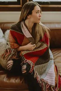 Rustic Rainbow Throw 
