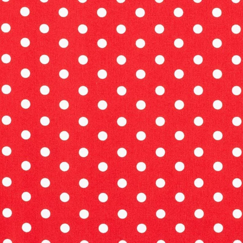 Popeline coton Grands pois – rouge/blanc
