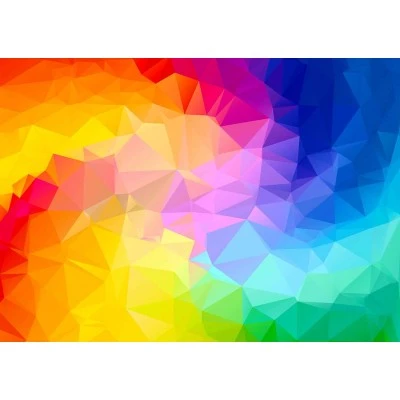 Rainbow Gradient Poligonal Swirl - Enjoy