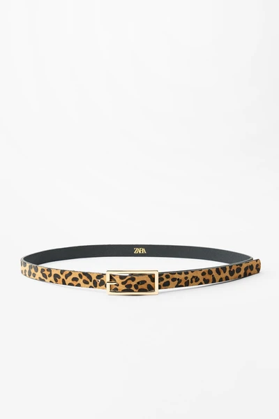 CINTURÓN FINO PIEL ESTAMPADO ANIMAL TAILLE 90
