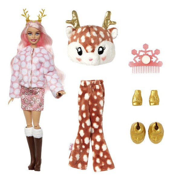 Barbie poupée mannequin Cutie Reveal Snowflake Sparkle - Renne