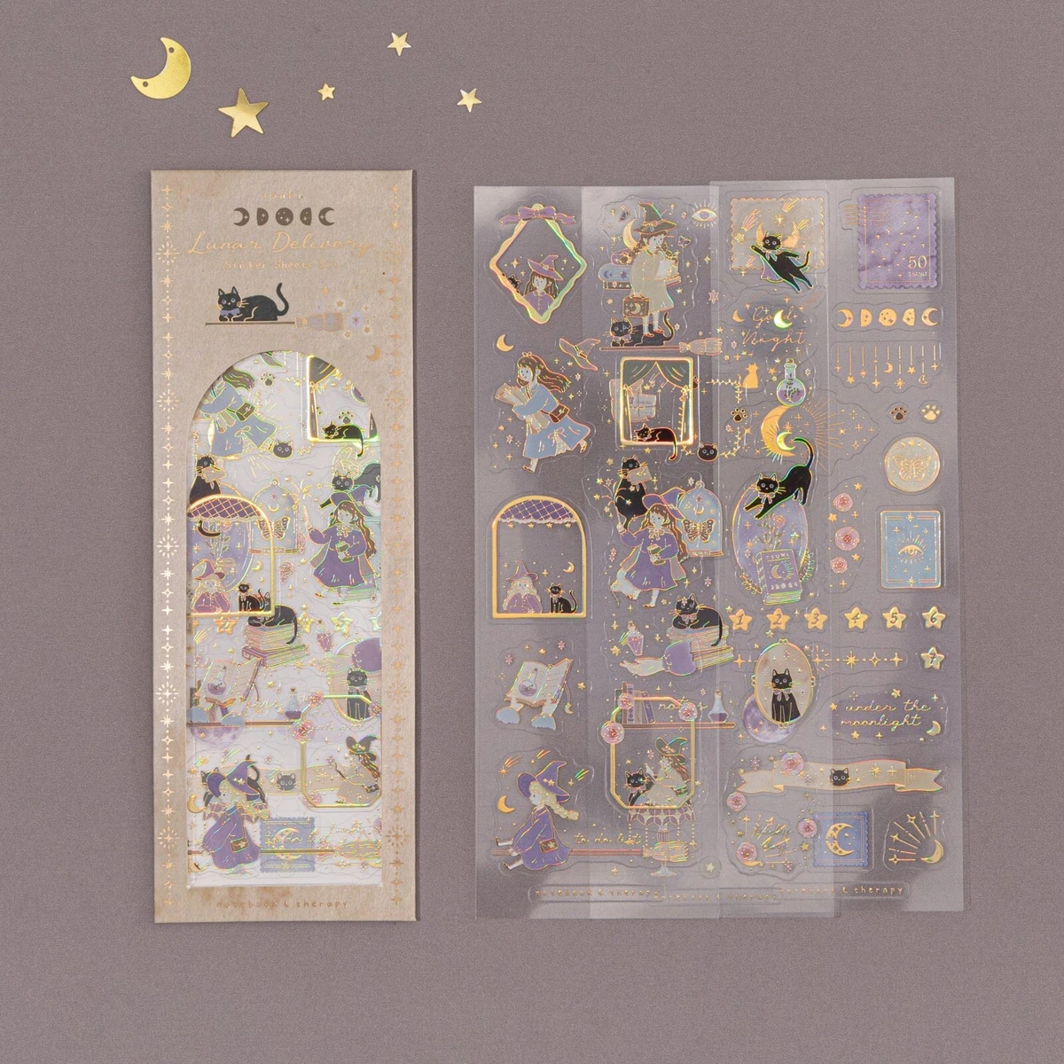 Tsuki ‘Lunar Delivery’ 3D Holographic Foil Luxury Sticker Set ☾ – NotebookTherapy