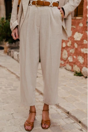 PANTALON GIOVANNI LIN VISCOSE BEIGE